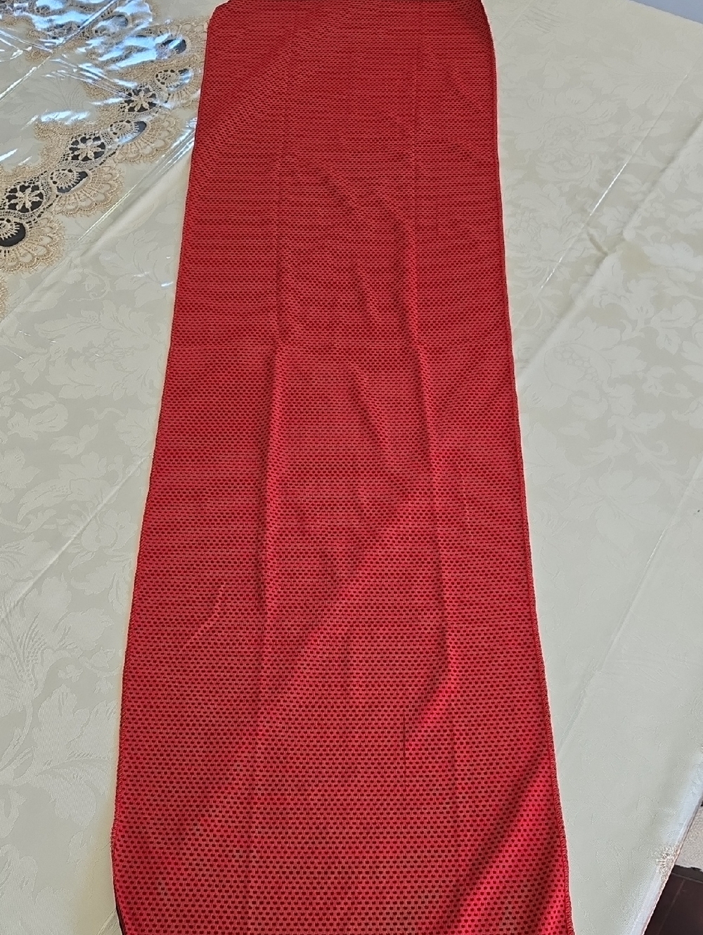 Red Textured Athletic Face Covering Scarf